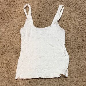 Bozzolo White Textured Tank Top - Women's Sleeveless Camisole M/L